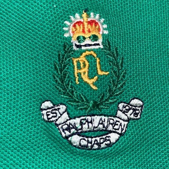 Vintage Chaps by Ralph Lauren Polo Golf Shirt Green Logo on chest 80s Deadstock - Picture 9 of 9
